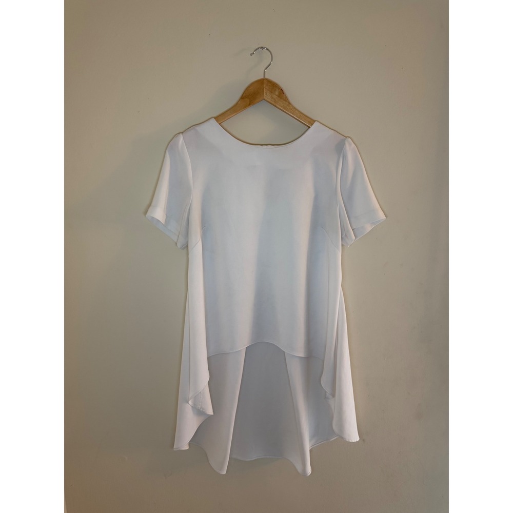 Philosophy Women's White flowy high-low baby doll style Blouse size S - Picture 2 of 7
